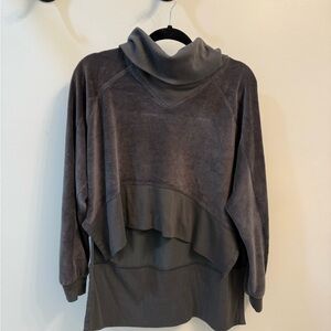FREE PEOPLE high low cowlneck velvet sweater